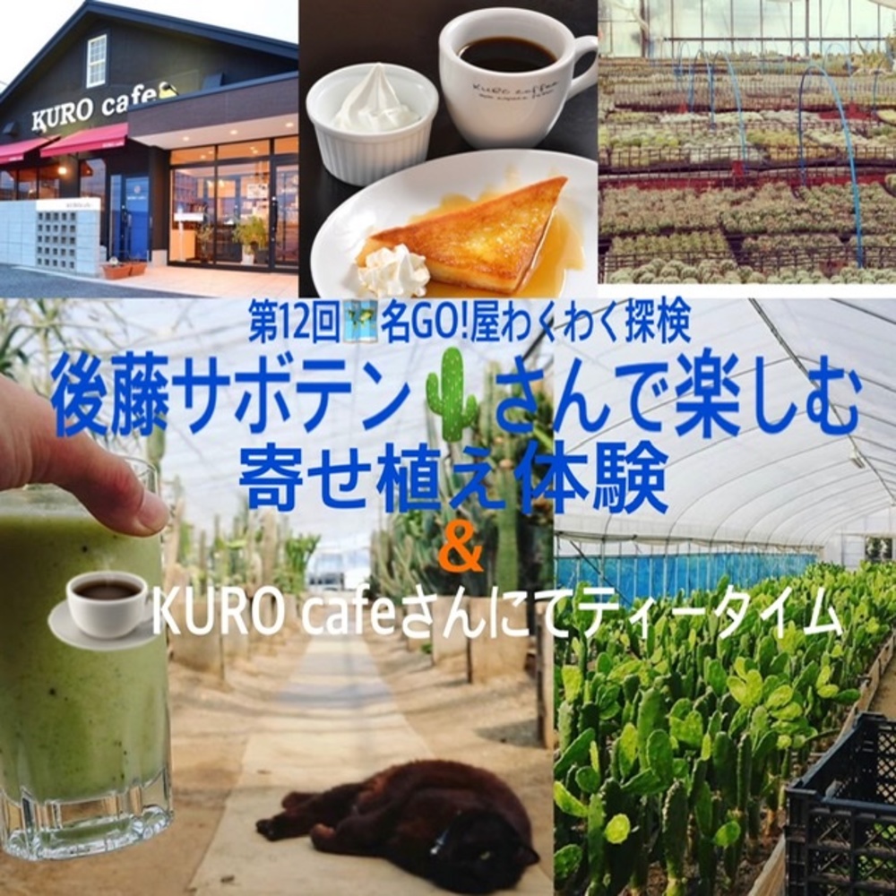 🗺第12回名GO!屋わくわく探検「後藤サボテン」さんで楽しむ寄せ植え体験とオシャレ空間「KURO cafe」さんにてティータイム