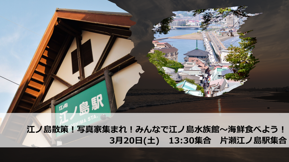 【3月20日】江の島散策！写真家も集まれ！みんなで江ノ島水族館～海鮮食べよう！！