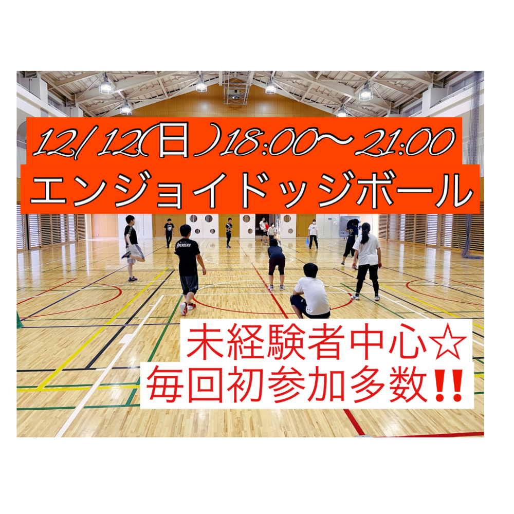 【現在13名】⭐️ビギナー＆エンジョイレベル⭐️12/12(日)18:15🌸社会人ドッジボール🌸初参加＆未経験者大歓迎‼️