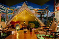 屋上グランピング風スペースで焚き火会🏕