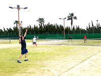 ７月10日垂水テニス会初級、中級のコート2面