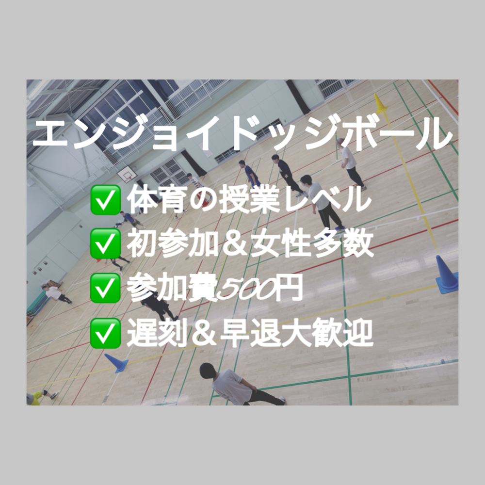 【次回参加費無料クーポン付】ドッジボール⭐️初参加＆未経験者中心⭐️遅刻OK！ 【友達作り＆運動不足解消しよう！】