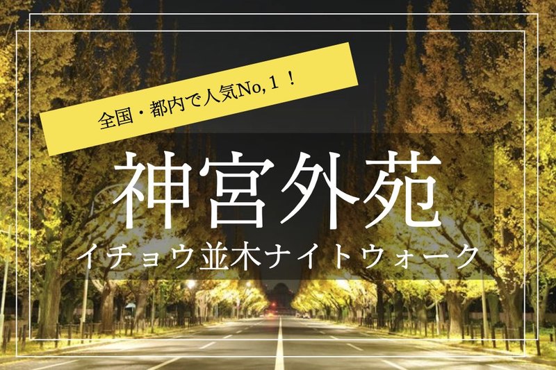 【神宮外苑×イチョウ並木ライトアップ】全国・都内で人気No,１のイチョウ並木を歩こう！