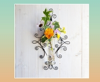 ワイヤアート　フラワーベース付き壁掛けを作ろう