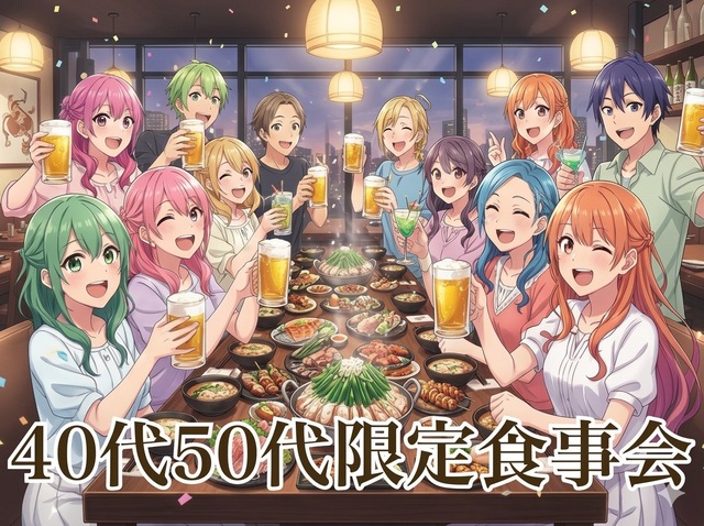 【女性主催】博多駅周辺で40代50代限定お食事会♪一緒に楽しい時間を♪女子は勿論男性もお気軽にご参加くださいね☆