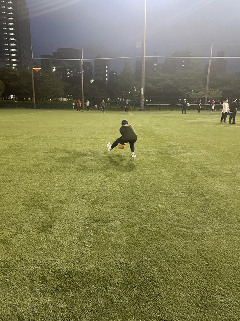 初グランドで野球⚾️