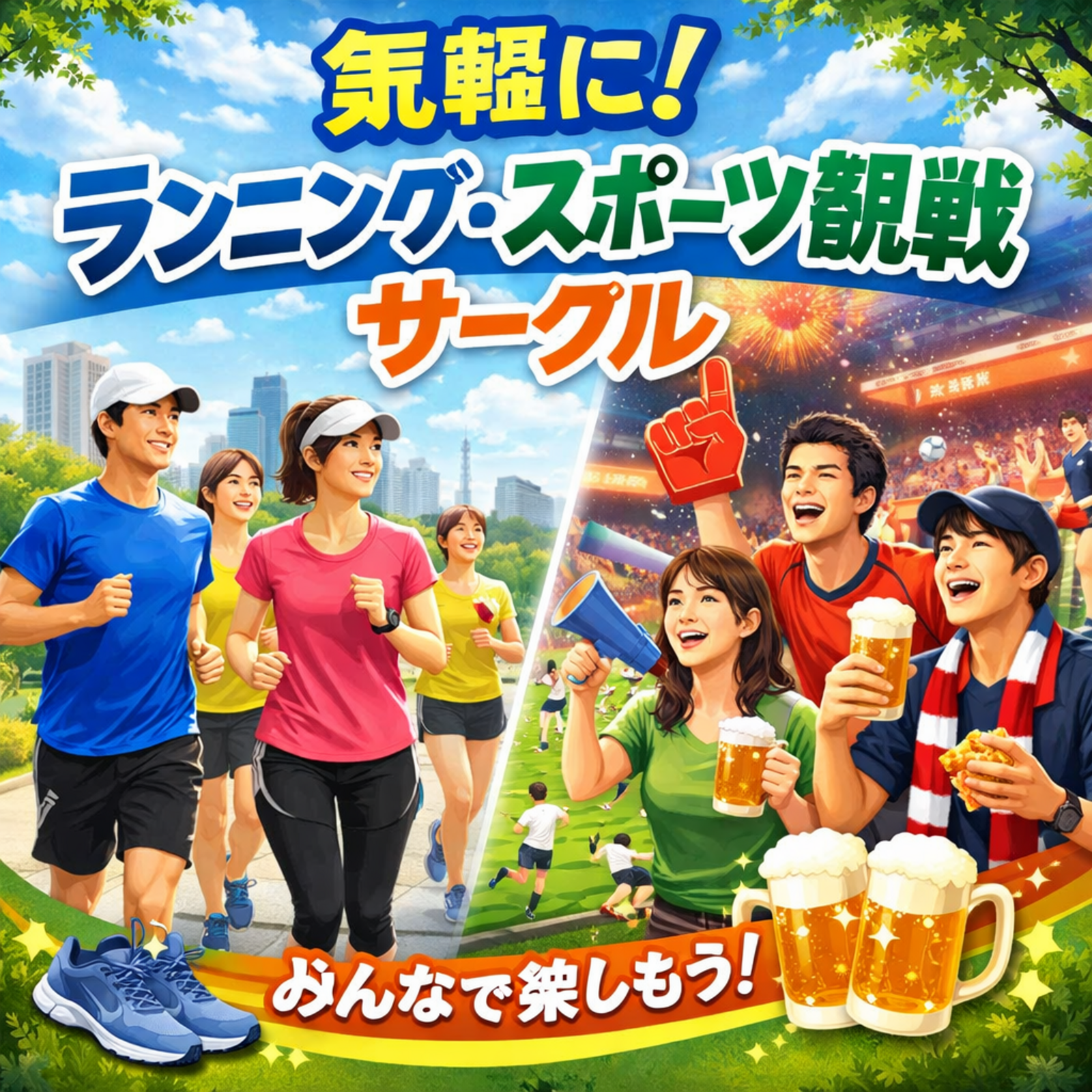 気軽に！ランニング・スポーツ観戦サークル