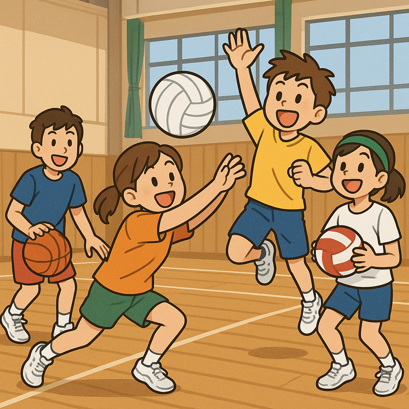🏐🏸体育館でスポーツ🏓🏀