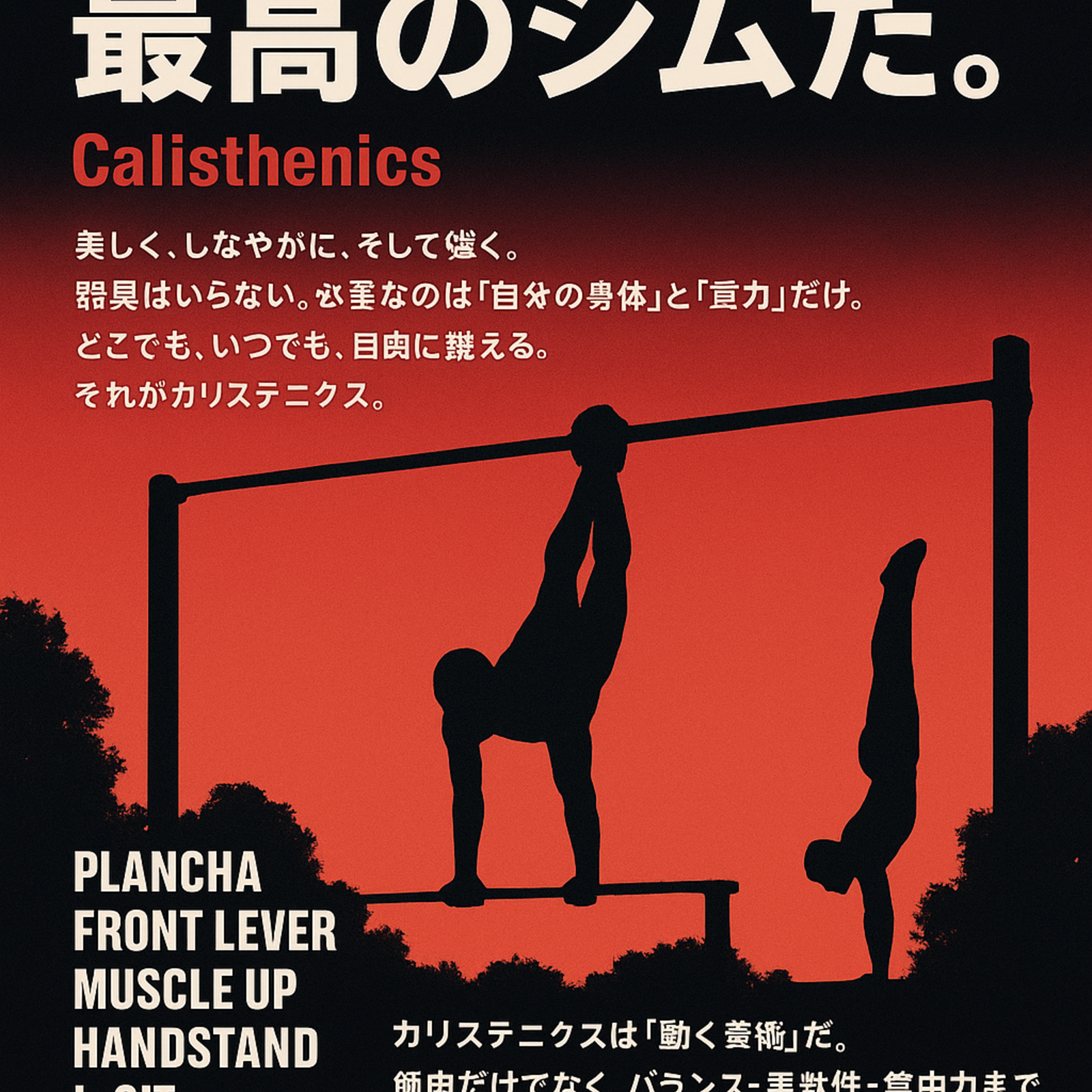 🏋️‍♂️カリステニクス「自分の体が、最高のジムだ。」— Calisthenics —