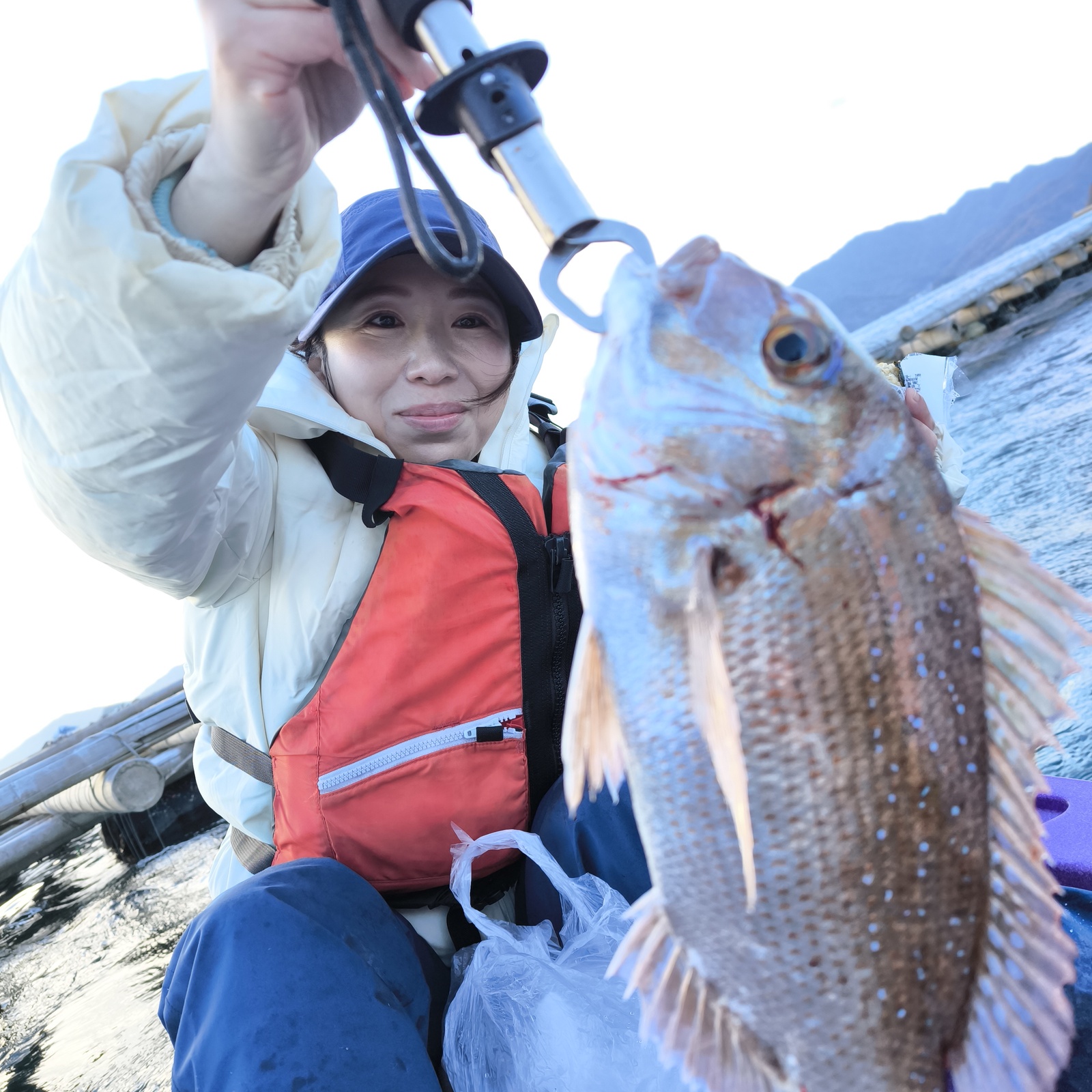 ４月11日、１２日カヤックから真鯛釣り