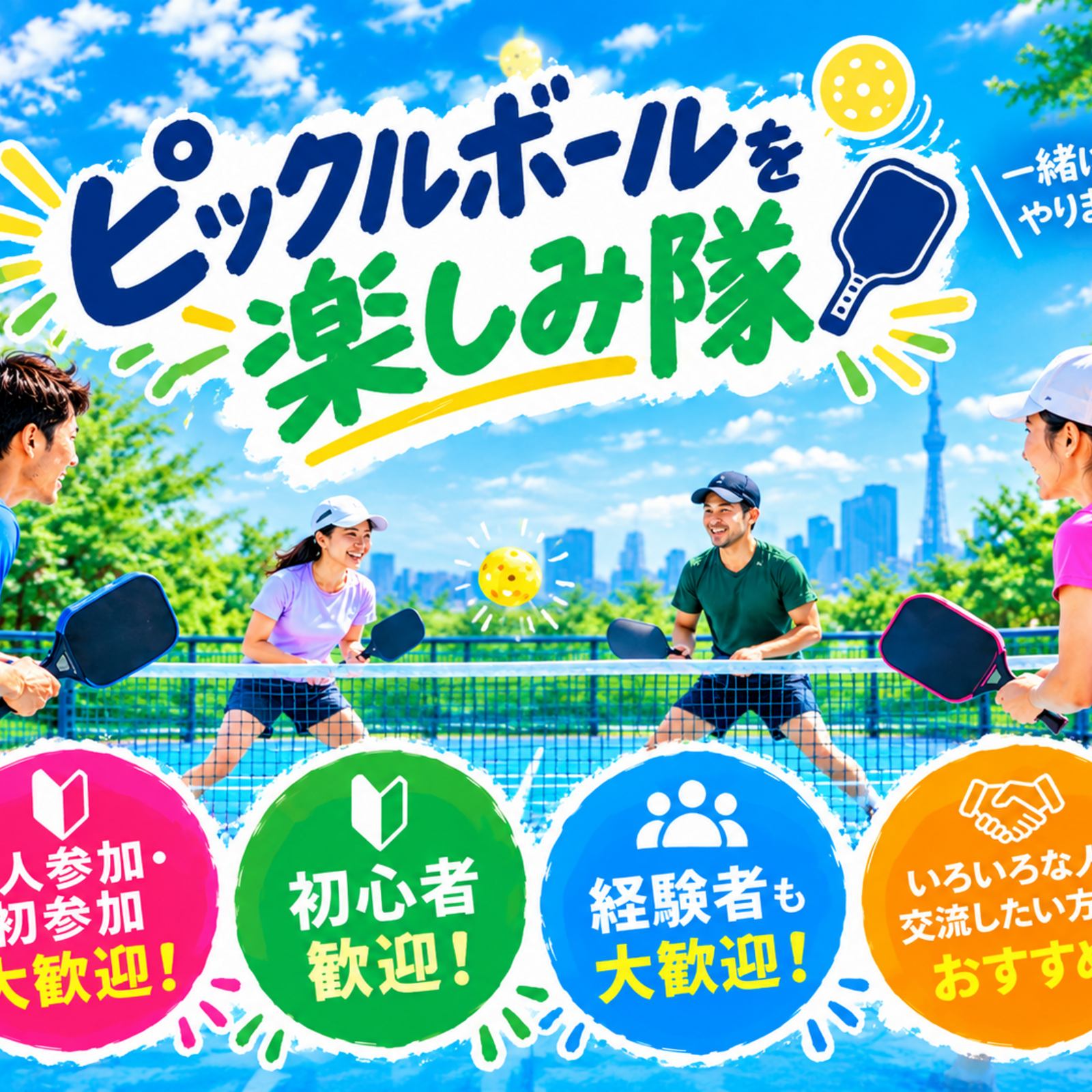 ピックルボールを楽しみ隊
