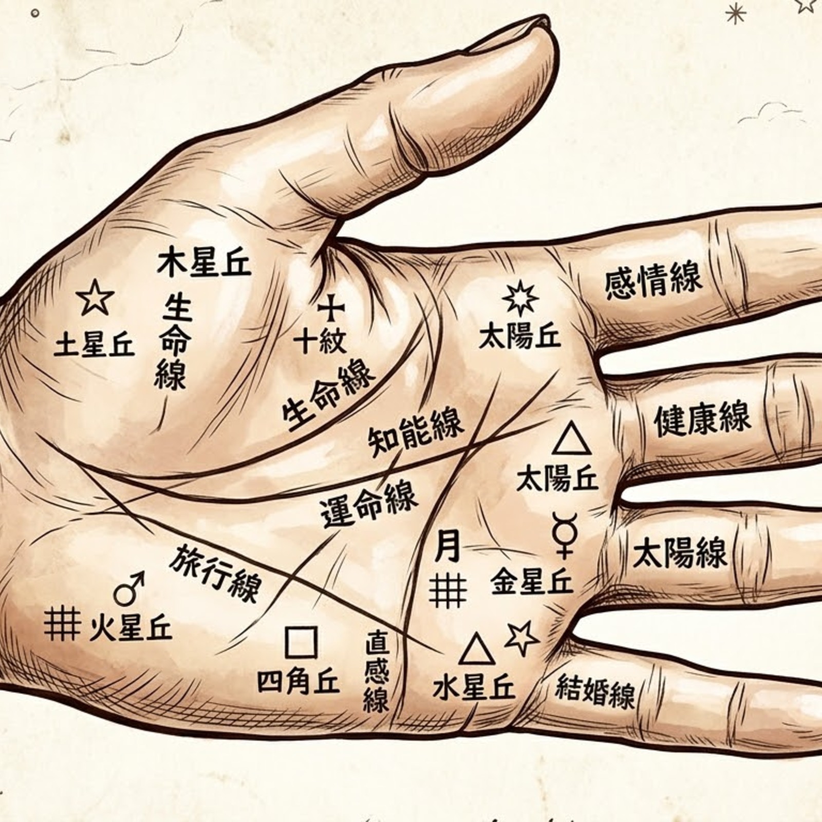 【カフェ】と【手相】の会