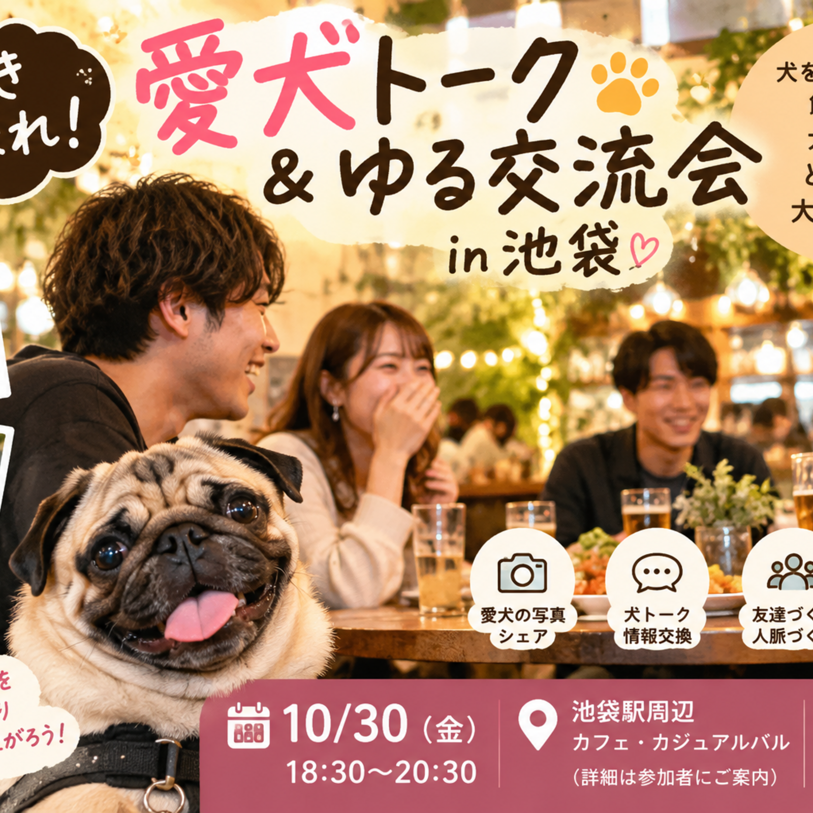 犬好き集まれ！愛犬トーク＆ゆる交流会 in 池袋🐶