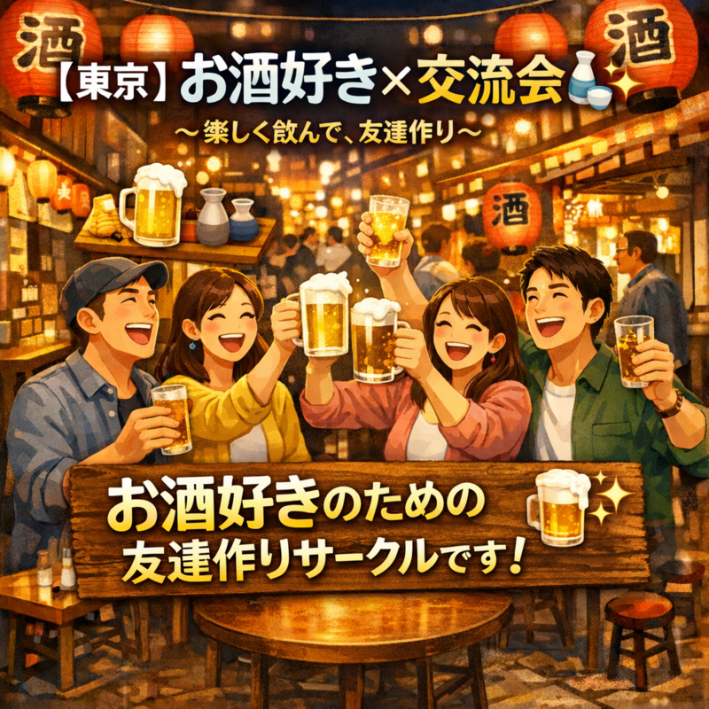 【東京】お酒好き（20代後半～40代前半）×交流会🍶✨～楽しく飲んで、友達作り～