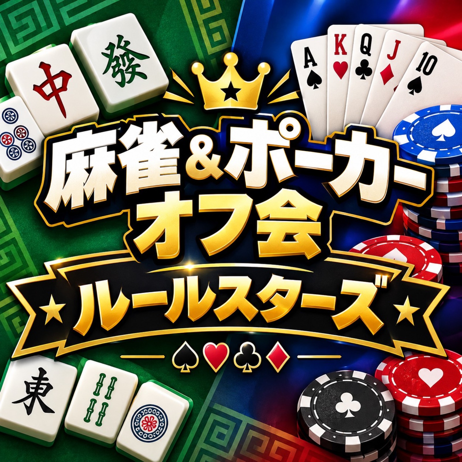 麻雀＆ポーカーオフ会♣【ルールスターズ】初めての方向け麻雀教室・テキサスホールデムポーカーオフ会！女性参加多め！同じ趣味で仲間作り！