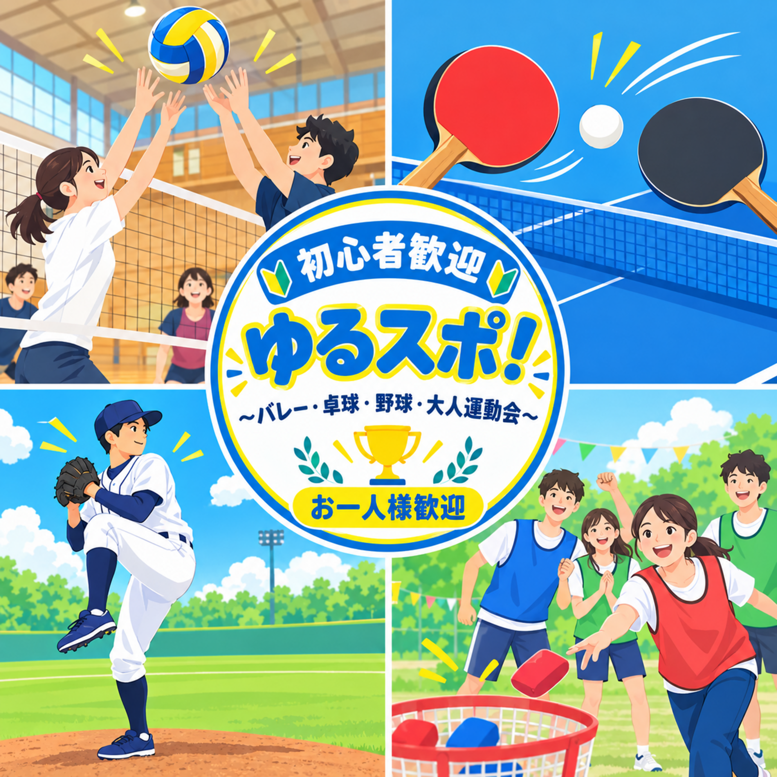 ゆるスポ！〜バレー・卓球・野球・大人運動会〜