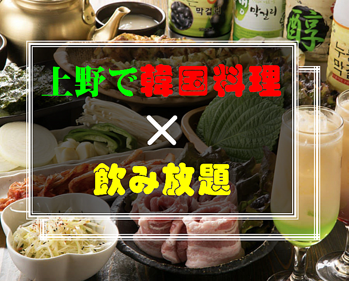 【初回割・早割り有り】上野✖️韓国料理✖️飲み放題