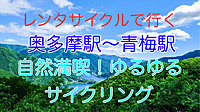 自転車探検隊！レンタサイクルで奥多摩駅から青梅まで自然の中をポタリングしよう！