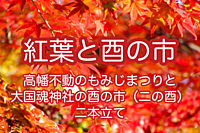 【紅葉と祭りの二本立て】紅葉の名所高幡不動のもみじまつりと関東三大酉の市大国魂神社の酉の市（二の酉）に行こう！