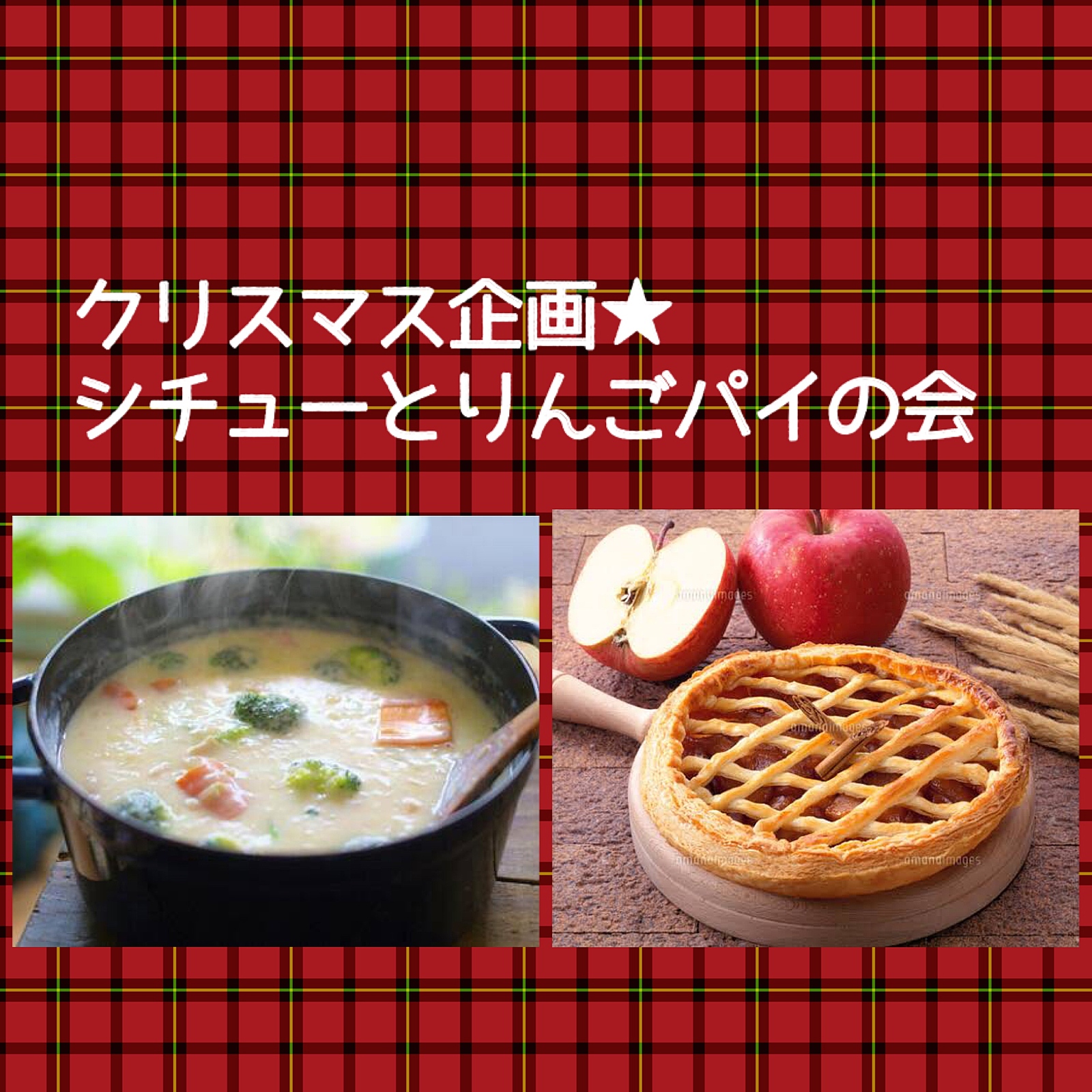 【クリスマスクッキング★20〜30代】栄養士と手作りするクリスマスシチュー＆りんごパイの会♪