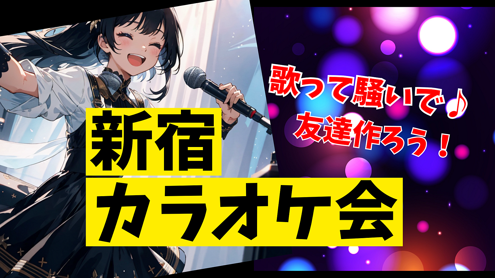 【新宿歌舞伎町】参加費500円★カラオケで友達作り！初対面で楽しく騒ぐ交流会🎤✨二次会のみ参加OK【毎週金曜日・好評開催中】