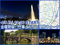 お花見散策も🌸東京の皇居外周ゆっくりナイトウォーク