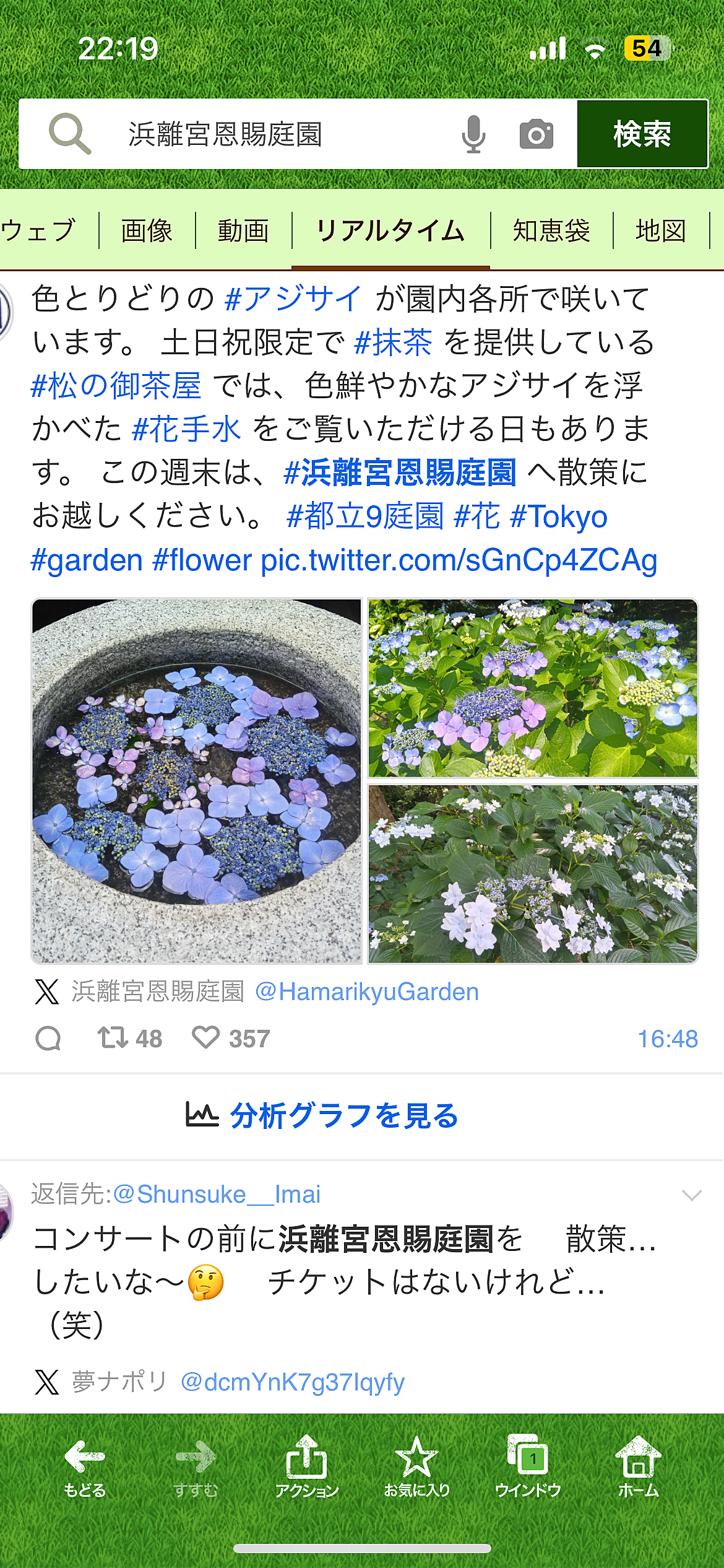 カメラで撮影浜離宮庭園で紫陽花と花しょうぶ🪻を見に行こう🌸203040代の方