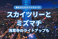 【久しぶりのナイトウォーク】スカイツリーとミズマチを通って浅草寺まで歩きます