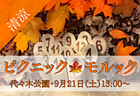 直前まで募集【ピクニック🍁モルック】9/21（土）13時〜代々木公園・未経験者歓迎・持ち物不要　涼しい季節に！