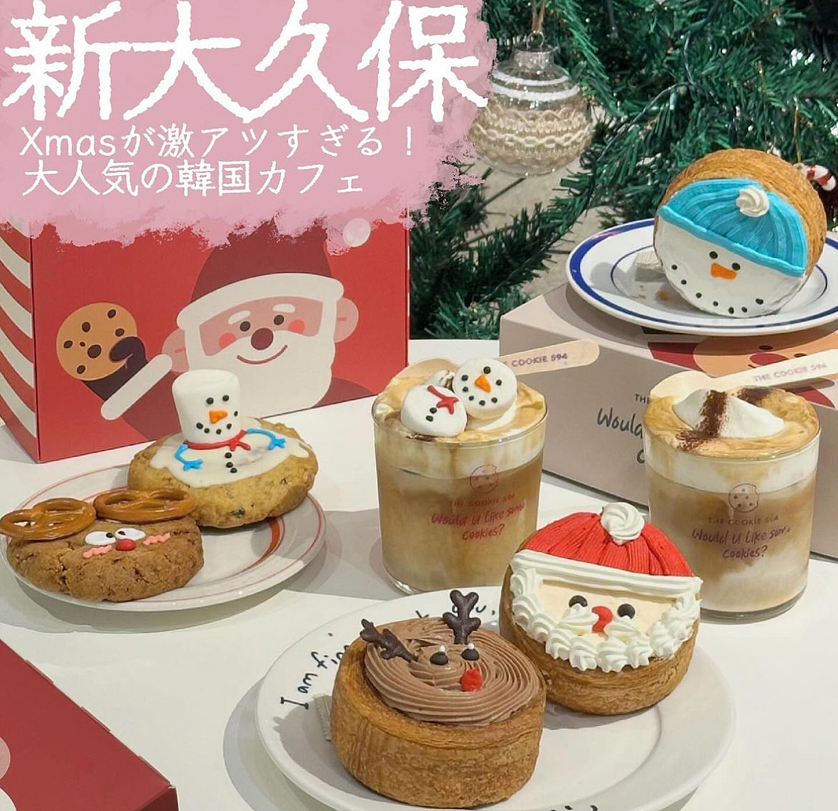 【新大久保カフェ☕✧】可愛いクリスマス限定クッキーを食べに行こう🍪🍪