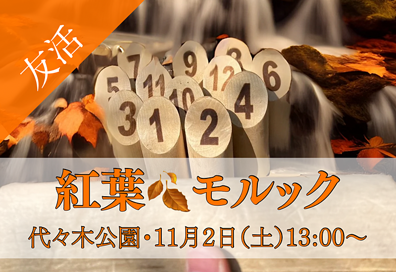 11/2(土)13時〜【無料枠あり🍁運動音痴歓迎🍁持ち物不要🍁】秋晴れの空の中モルックを一緒にしませんか！？