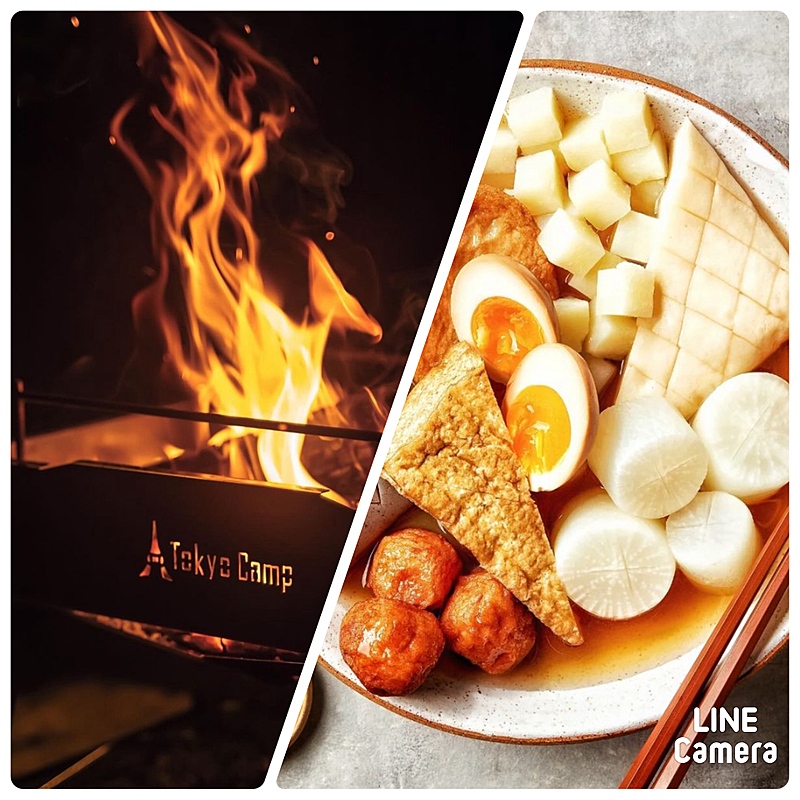 おでん×焚き火🍢🔥外で食べるご飯はめちゃ美味いです🤤