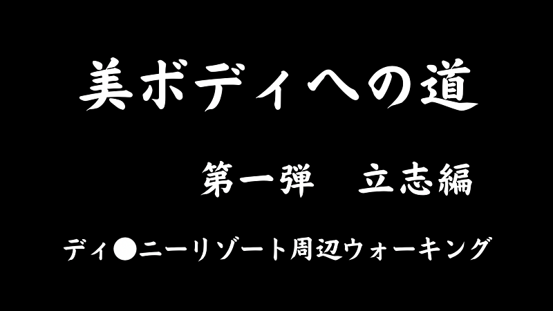 美ボディへの道　〜第一弾　立志編〜　ディ○ニーリゾート外周ウォーキング