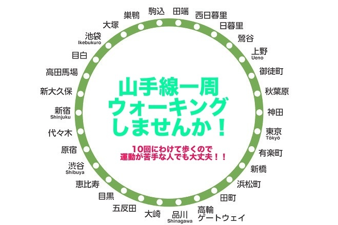 【女性主催】第2回山手線1周ウォーキングしませんか？✨運動苦手な人・1人の参加でも大歓迎です♪
