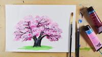 庭園内で桜を見る、描くアートな会🌸🎨