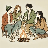 🌸男女主催🌸【癒しの焚き火×夜カフェディナー🌙】春の夜を楽しもう.°