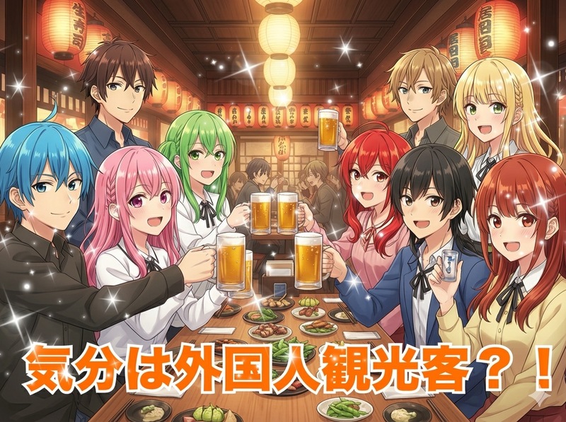 【観光気分を味わいたい女性主催】気分は外国人観光客！敢えてわざわざ♪超観光客向け有名居酒屋♪