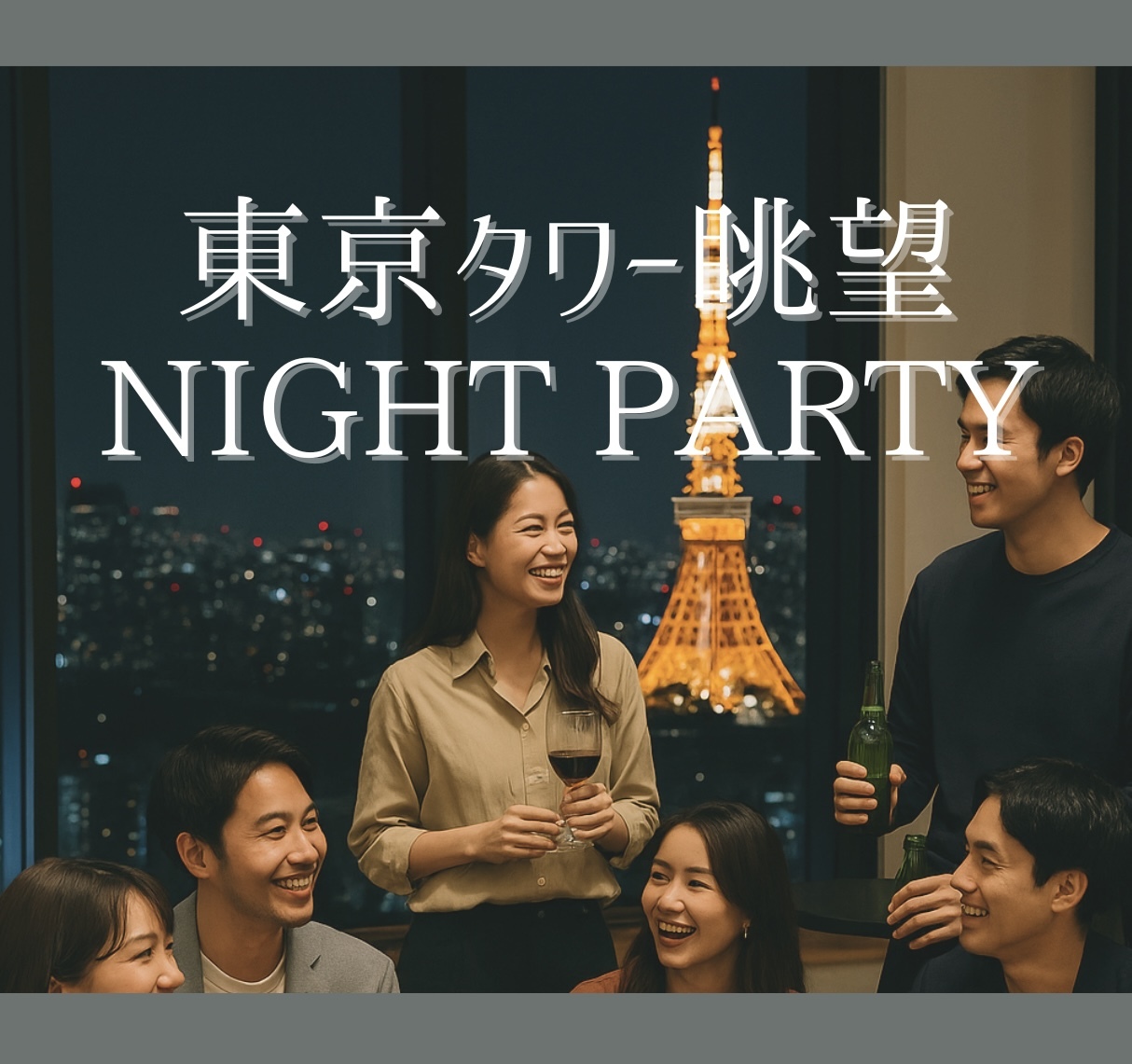 🙆‍♀️女性主催🍷汐留🌙NIGHT PARTY🥂東京タワー🗼夜景が一望できる🍽元パティシエ手料理つき