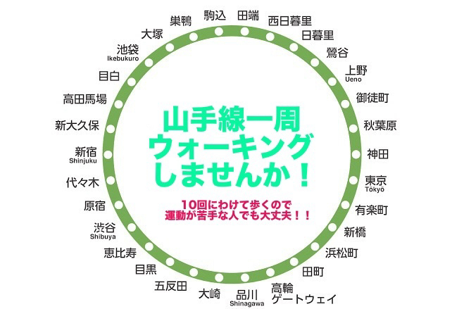【女性主催】山手線沿いをウォーキング＆食べ歩きしませんか？（高田馬場～新宿）