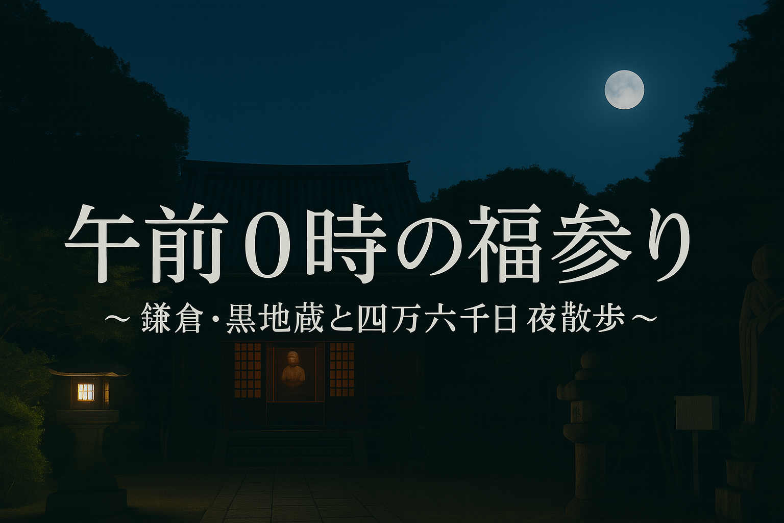 『午前0時の福参り』～鎌倉・黒地蔵と四万六千日の夜散歩～
