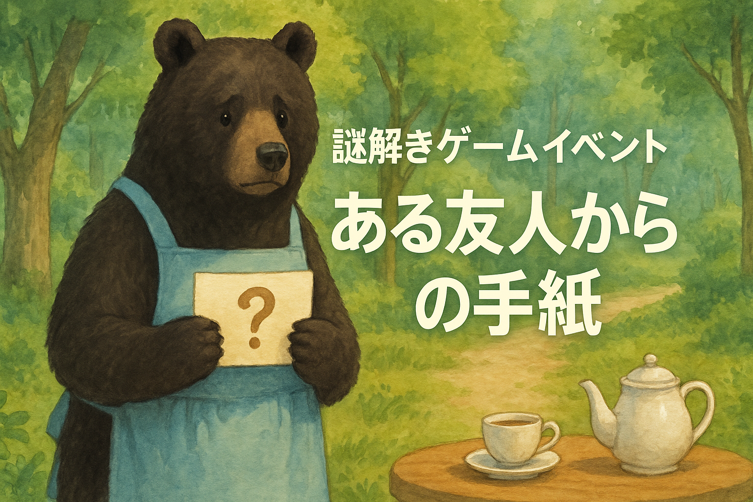 【20〜30代前半限定・初心者大歓迎】テーブルを囲んでみんなで謎解きゲーム！「ある友人からの手紙　泣き虫なクマより」