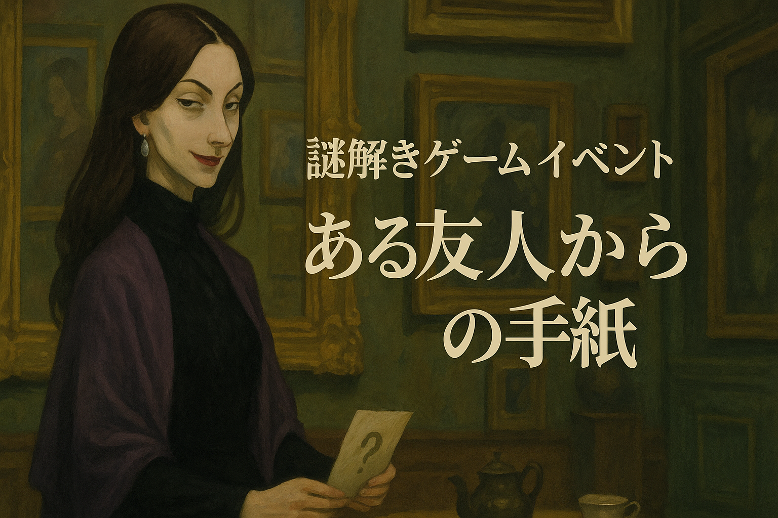 【20〜30代前半限定・初心者大歓迎】テーブルを囲んでみんなで謎解きゲーム！「ある友人からの手紙　奇妙な美術館の女」