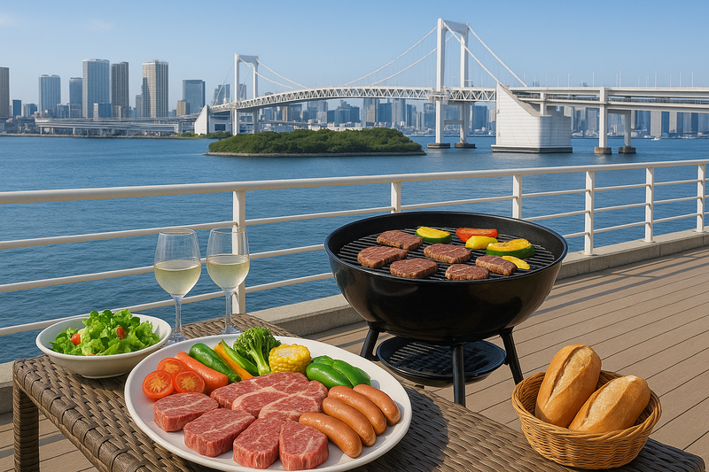🍖豊洲⛱東京湾🌊テラスBBQ🍻開放感バツグン☀️女性も安心参加🙆‍♀️お気軽1人参加OK⭐