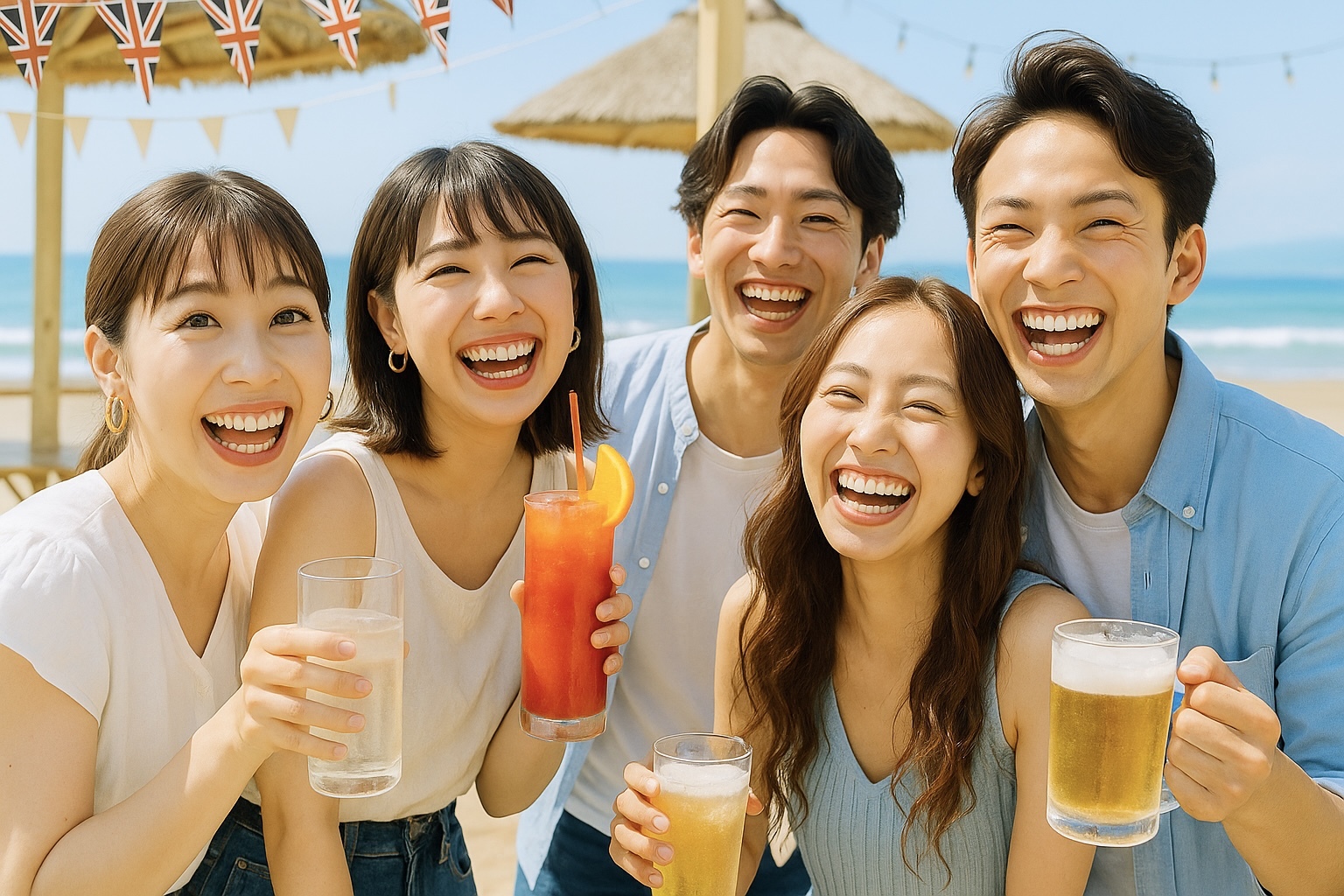 女性主催🙍‍♀️由比ヶ浜🏖海の家で飲み会🍻開放感バツグン☀️女性も安心参加🙆‍♀️お気軽1人参加OK⭐