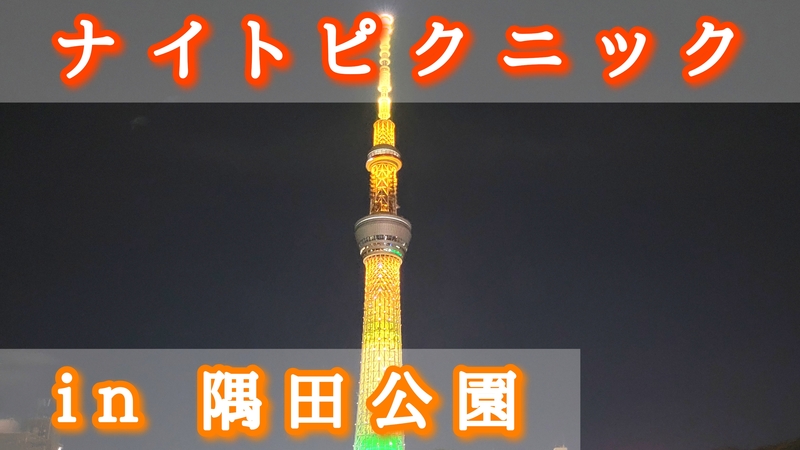 【ナイトピクニック】隅田公園で夜景を見ながらゆったりと過ごそう（東京での20代〜30代限定社会人サークル）