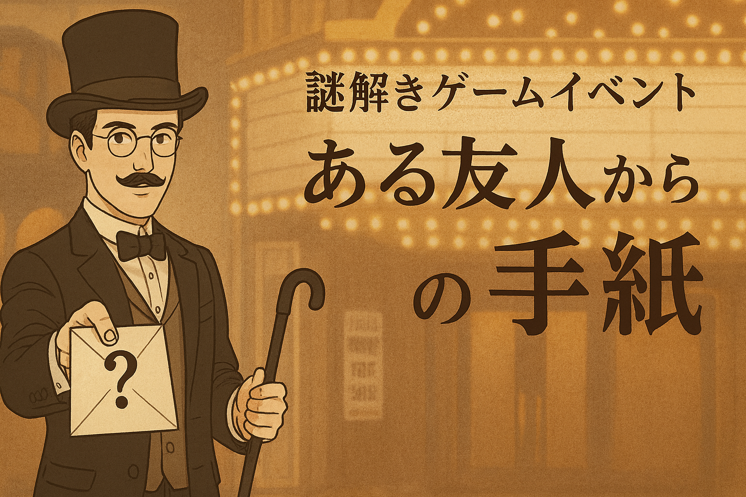 【20〜30代前半限定・初心者大歓迎】リアル謎解きイベント！「ある友人からの手紙　映画好きの風変わりな紳士より」