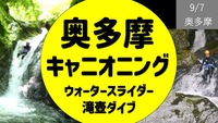 [先着10名] 奥多摩でキャニオニング・シャワークライミングを楽しもう（自然の中の滑り台・滝壺ジャンプ）