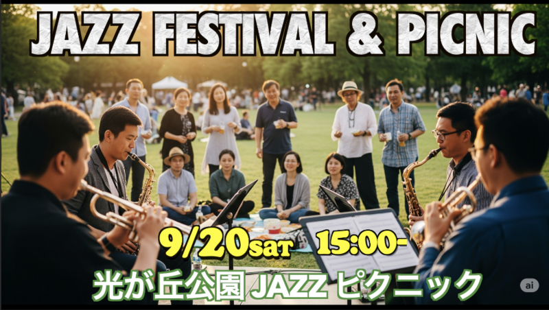9/20【女性共催】光が丘公園で練馬ジャズフェス見ながら芝生ピクニック