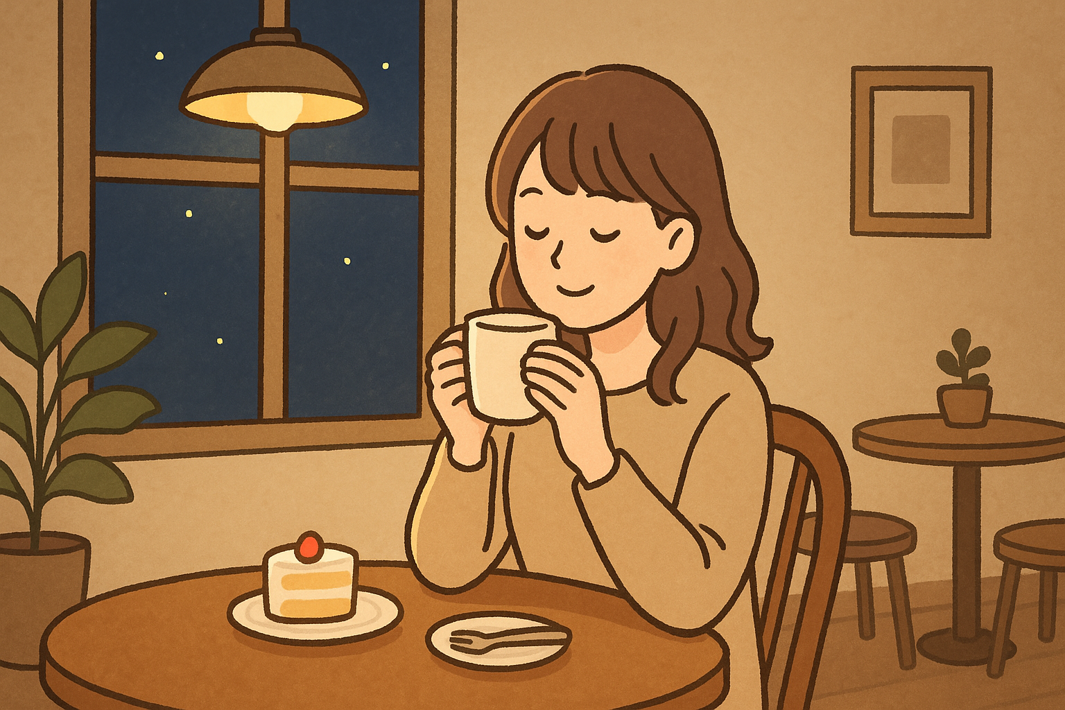 ☕20代土曜のゆったり夜カフェ🌙
