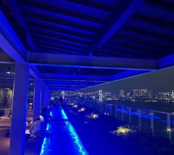 新豊洲ベイエリアの綺麗な景色を観ながらサンセット足湯！食べ歩き散策散歩会